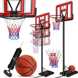 KESSER KESSER® Basketballkorb Premium mit Ständer Rollen Inkl. Basketball + Pumpe verstellbare Korbhöhe 230 bis 305 cm höhenverstellbar Korbanlage Outdoor komplett Basketballanlage für Erwachsene Kinder