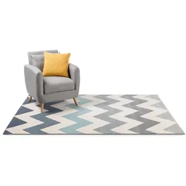 benuta pop Teppich Blau, 120x170 cm - Moderner Kurzflor-Teppich für Wohnzimmer