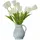 Loberon Deko-Blume 6er Set Lamarr, handbemalt, täuschend echte Tulpen-Optik, Kunstblumen, Dekoration, Eisen, Polyester, weiß/grün