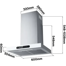 Ciarra Wandhaube 60 cm Weiß