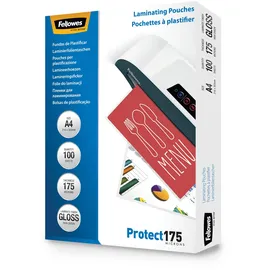 Fellowes Laminierfolien A4 175 Mikron (2 x 175 mic), glänzend, 100 Stück