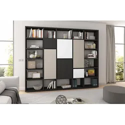 Standregal FIF MÖBEL "TOR503", bunt (schwarzbraun, multi), Regale, Breite 272 cm