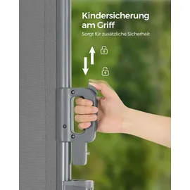 Songmics Aluminium Seitenmarkise 400 x 200 cm Grau