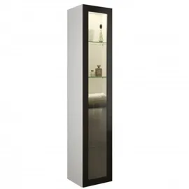 Burgbad Yumo Hochschrank, Anschlag rechts, eine Tür, mit LED-Innenbeleuchtung, Breite: 350mm, Griff G0179, Farbe: Basaltgrau Matt Melamin / Basaltgrau Matt Melamin