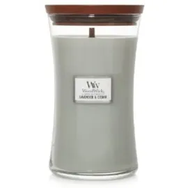Woodwick Lavender & Cedar Duftkerze 610 g grau