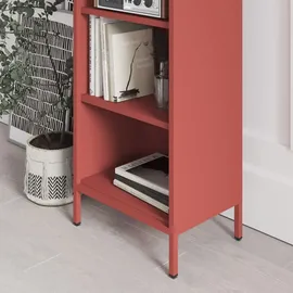 Jan Nowak Bücherregal Metall 50 x 180 x 35 cm Rot