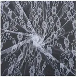 Yurosiay 1 Meter Blumen Spitzenstoff 150cm Breite Spitze Stoff zum Nähen Spitzenstoff Meterware Vintage Blumen Tüll Spitzenbesatz Spitzenband Dekostoff Spitze für DIY Handwerk Kleidung Weiße