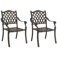 VidaXL Gartenstühle 2 Stk. Bronzen Aluminiumguss