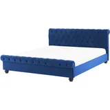 Wasserbett Samtstoff blau 180 x 200 cm AVALLON