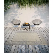 Villeroy & Boch Luitwin In- & Outdoor Teppich Modern - Modernes Flachgewebe, Boho, Ethno, ÖKO-TEX Wetterfest & UV-beständig für Balkon, Terrasse, Garten – Natur Braun, 115x170cm