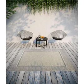 Villeroy & Boch Luitwin In- & Outdoor Teppich Modern - Modernes Flachgewebe, Boho, Ethno, ÖKO-TEX Wetterfest & UV-beständig für Balkon, Terrasse, Garten – Natur Braun, 115x170cm