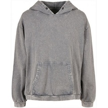 Build Your Brand Acid Washed Oversize Kapuzenpullover Asphalt XS