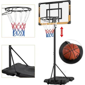 Yaheetech Basketballkorb höhenverstellbar Braun/Schwarz 216 -246 cm