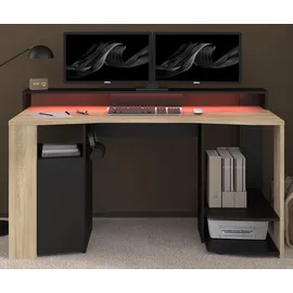 parisot möbel Gamingtisch Meta Eiche / Schwarz