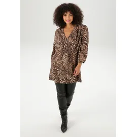aniston plus Schlupfbluse Leoprint Braun 44