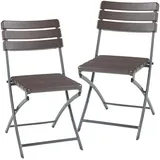 [en.casa] Lillestrøm Klappstuhl 81 x 58 x 46 cm dunkelbraun 2 St.