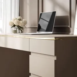 lookway Schreibtisch AURORA DOUBLE Kaschmir / Beige / Gold