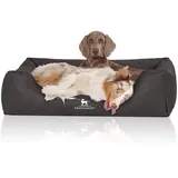 Knuffelwuff Hundebett Scottsdale aus Kunstleder XXL 120 x 85cm Schwarz