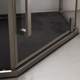 doporro Fünfeckdusche Duschkabine 100x100x200cm Duschabtrennung ESG-Sicherheitsglas Klarglas inkl. Nano-Beschichtung Rahmenkonstruktion aus Edelstahl Ravenna68K