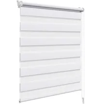 Woltu Doppelrollo 90 x 220 cm Zebra/weiß