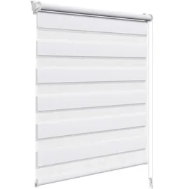 Woltu Doppelrollo 90 x 220 cm Zebra/weiß