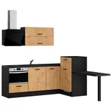 Impuls Küchen Winkelküche L-Form 225 x 241 cm schwarz