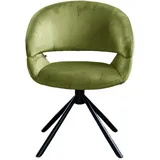 KAWOLA Esszimmerstuhl LARA Drehstuhl Velvet grün