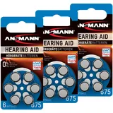 ANSMANN Hörgerätebatterien 675 blau 18 Stück - Zink Luft Hörgeräte Batterien Typ 675 P675 ZL1 PR44 mit 1,4V - Knopfzelle mit besonders langer Laufzeit für Hörgerät Hörverstärker & Hörhilfe