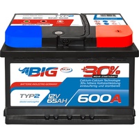 Autobatterie 12V 65Ah 600A BIG Silber +30% PKW Batterie ersetzt 55Ah 60Ah 63Ah