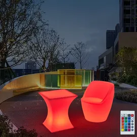 Eurotondisplay LED Gartenleuchte Kunststoff IP54 mit Fernbedienung RGBW
