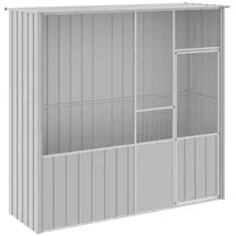vidaXL Vogelkäfig Voliere Grau 215 x 78 x 200 cm
