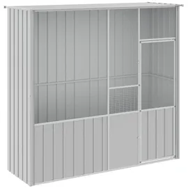 vidaXL Vogelkäfig Voliere Grau 215 x 78 x 200 cm