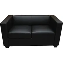 MCW 2er Sofa Lille ~ Leder, schwarz