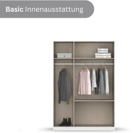 Rauch Drehtürenschrank RAUCH "Kleiderschrank Schrank Garderobe Wäscheschrank COSTA in 3 Breiten", grau (graumetallic), B:136cm H:197cm T:54cm, Holzwerkstoff, Schränke, Drehtürenschrank, viel Platz, grifflose Front und Push-to-Open Funktion MADE IN GERMANY,