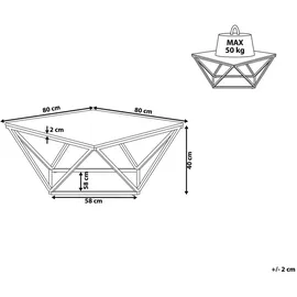 Beliani Beliani, Couchtisch Gold, Beige, Holzwerkstoff, 80x41x80 cm, Wohnzimmer, Wohnzimmertische, Couchtische