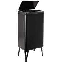 Wellhome WELL HOME MOBILIARIO & DECORACIÓN Intelligenter Mülleimer mit automatischem Öffnen oder Handkontakt, 50 l, 35,5 x 26 x 83,5 cm, Schwarz.