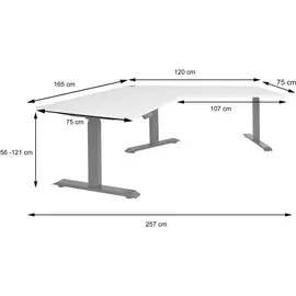 MCW Schreibtisch MCW-D40, Computertisch, 120° elektrisch höhenverstellbar ~ natur,