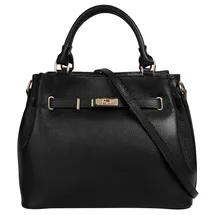 Samantha look Henkeltasche Leder Black