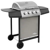 VidaXL Gasgrill mit 4 Flammen Schwarz und Silbern