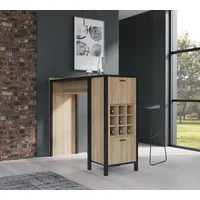 Forte High Rock Bücherregal 151,5 x 49,2 x 120,3 cm Schwarz