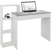 ML DESIGN modern liv Schreibtisch Weiß Arbeitstisch Bürotisch PC Computertisch Graues Tischplatte