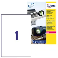 Zweckform Avery-Zweckform Folienetiketten, A4, wetterfest, weiß, 100 Blatt L4775-100