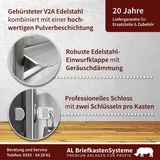 AL Briefkastensysteme 2er Premium Edelstahl, Briefkasten Anlage für Außen Wand 1x2 L