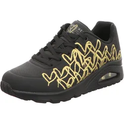 Skechers Damen Schnürschuh Uno-Golden Heart in schwarz