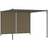 vidaXL Gartenpergola mit Ausziehbarem Dach 3x3 m Taupe 180 g/m2