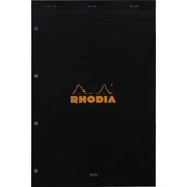 Rhodia Notizblock No. 20, DIN A4+, franz. Lineatur, Schwarz,