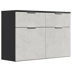 Schuhschrank Domus-M hängend 2 Softeinzüge 2 Klappen 8 Paar Stein