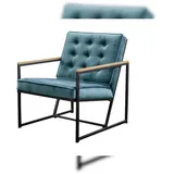 KAWOLA Sessel Arly Samt 63 x 80 x 80 cm Petrol