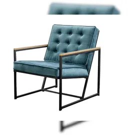 KAWOLA Sessel Arly Samt 63 x 80 x 80 cm Petrol