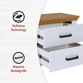 Interlink Inter Link Nachttisch Maluno Holz Weiß